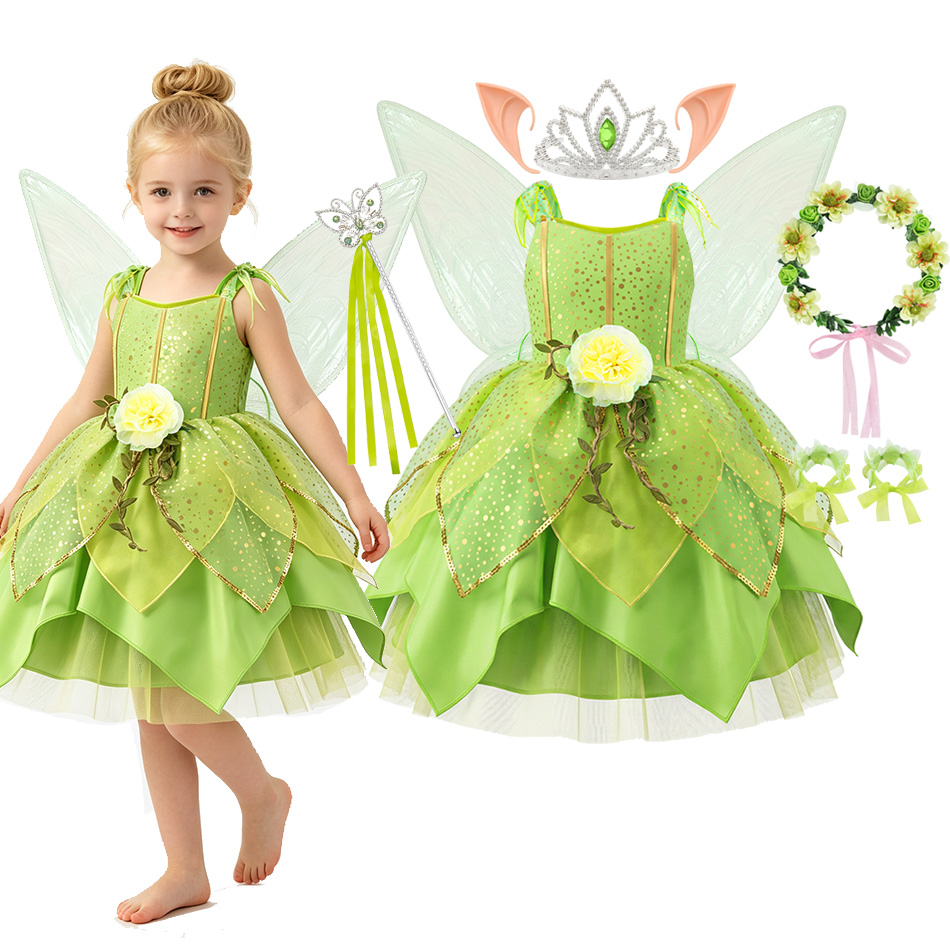 Girls Green Flower Fairy Elf D - Glitter Tablecloth ulasan dan harga