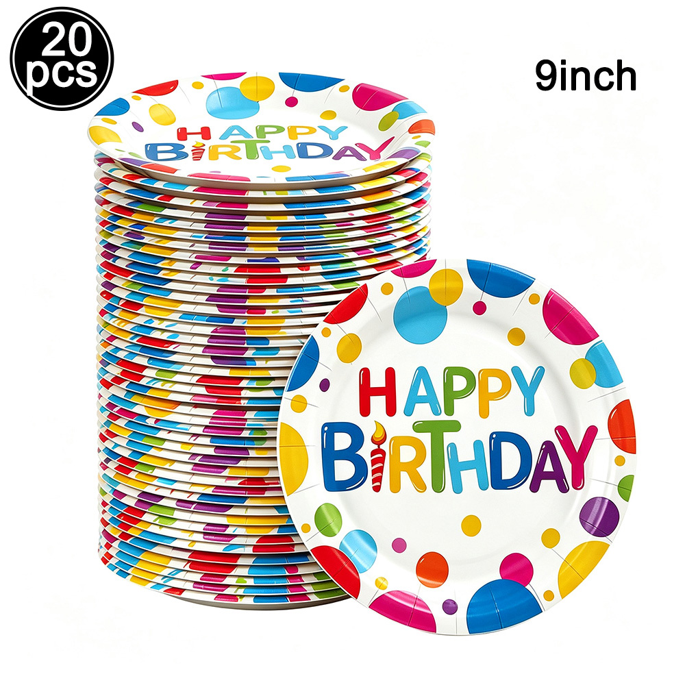 Colorful Polka Dot Happy Birth - Paper Straw Color ulasan dan harga