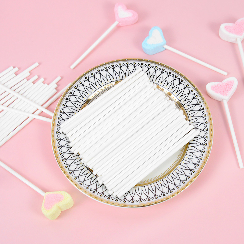 100pcs Solid Core White Paper  - Cotton Candy Cone ulasan dan harga