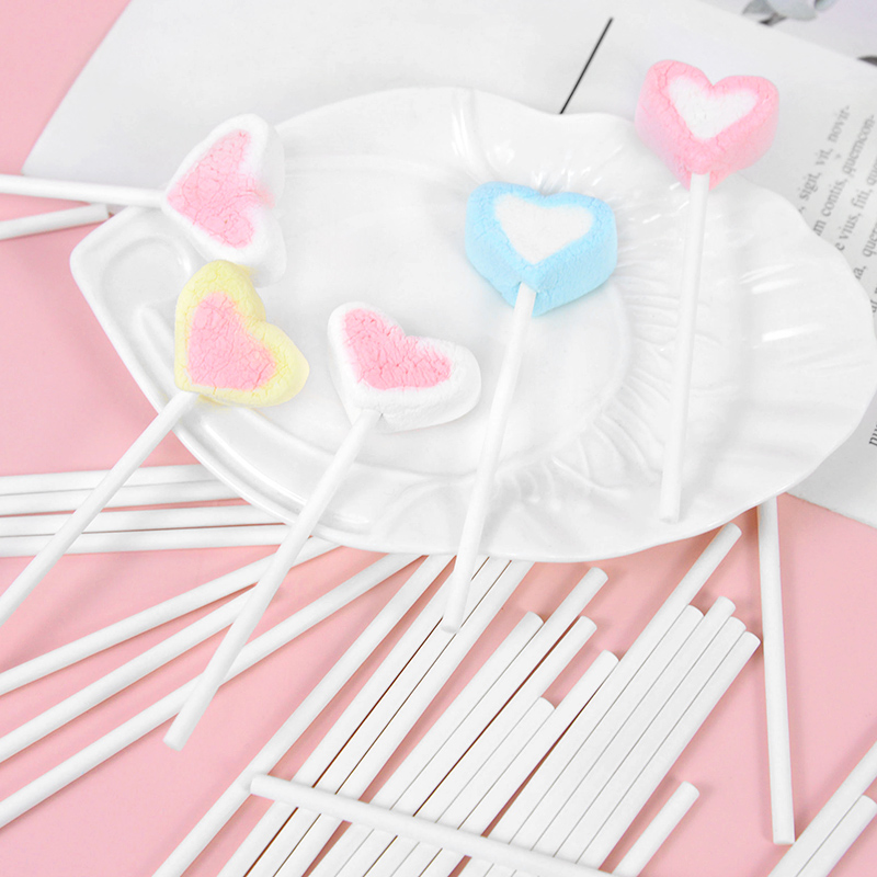 100pcs Solid Core White Paper  - Cotton Candy Cone ulasan dan harga