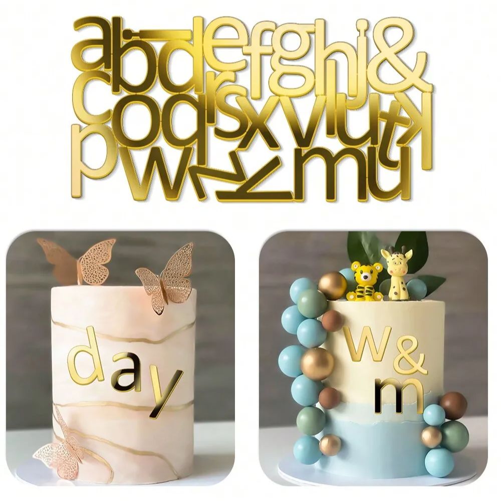 1set Golden Mirror Acrylic A-Z - Event Z ulasan dan harga