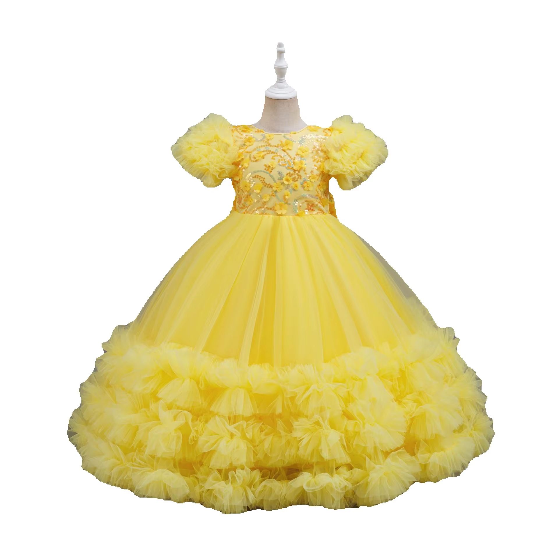 Girls Summer Yellow Sequin Wed - Glitter Tablecloth ulasan dan harga