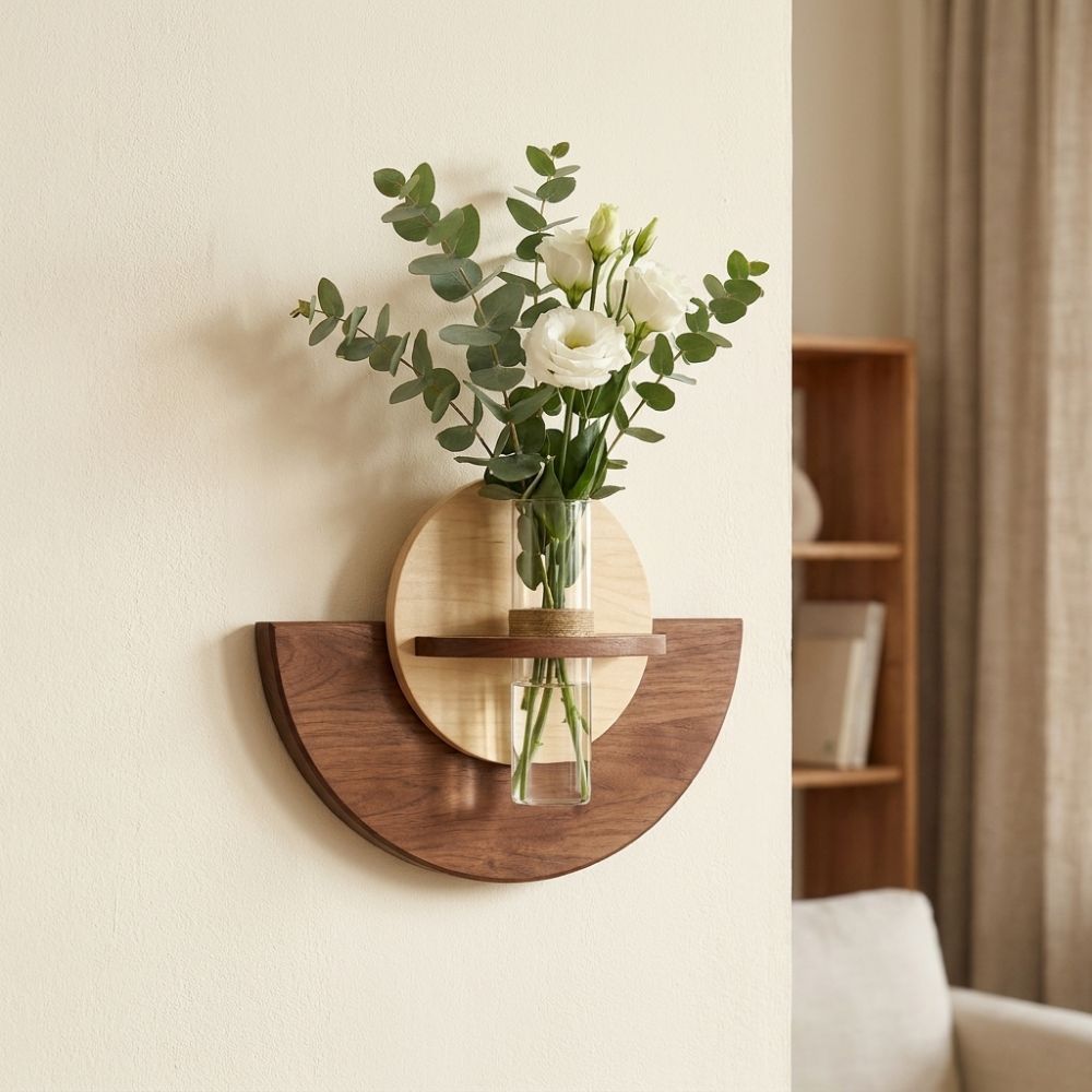 Oval Wood Wall Mount Flower Sh - Flower Wall Panel ulasan dan harga