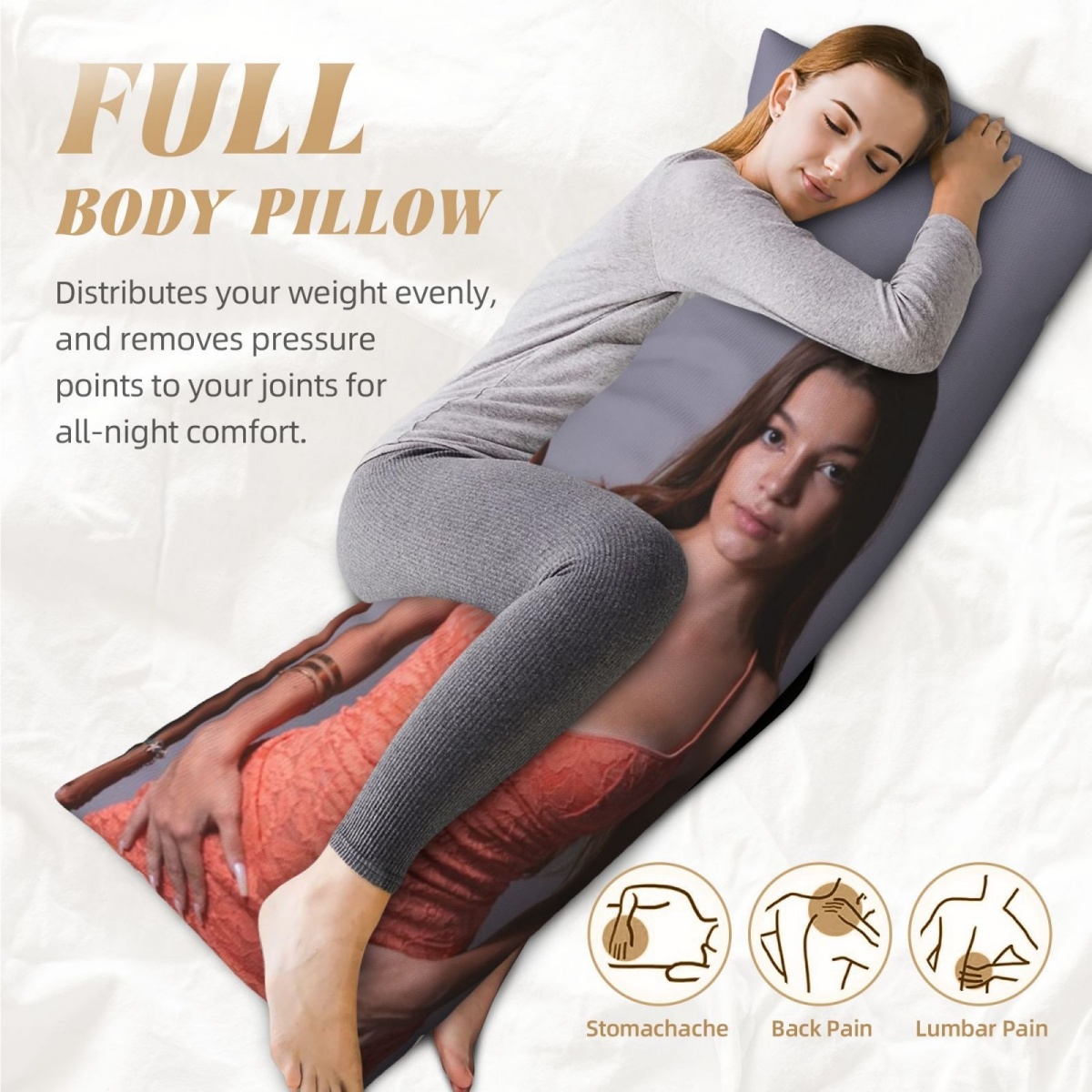 1 Custom Photo Body Pillowcase - Event Suppliers ulasan dan harga